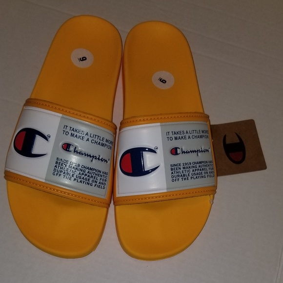 yellow champion sandals
